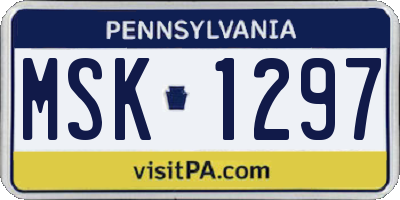 PA license plate MSK1297
