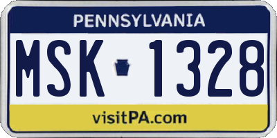 PA license plate MSK1328