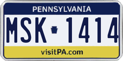 PA license plate MSK1414
