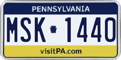 PA license plate MSK1440