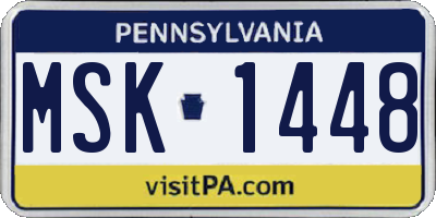 PA license plate MSK1448