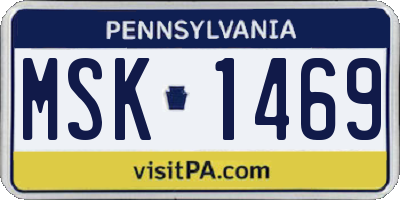 PA license plate MSK1469