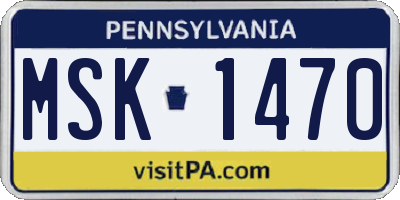 PA license plate MSK1470