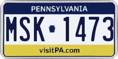 PA license plate MSK1473
