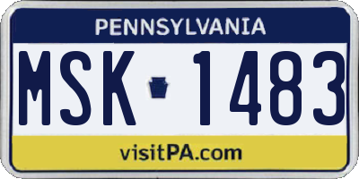 PA license plate MSK1483