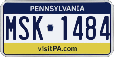 PA license plate MSK1484