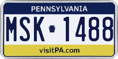 PA license plate MSK1488
