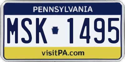 PA license plate MSK1495