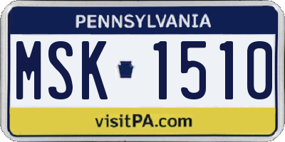 PA license plate MSK1510