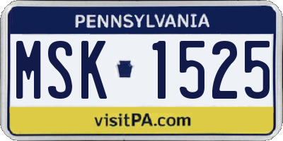 PA license plate MSK1525