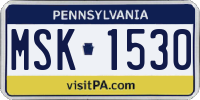 PA license plate MSK1530