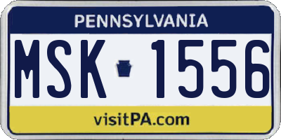 PA license plate MSK1556
