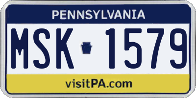 PA license plate MSK1579