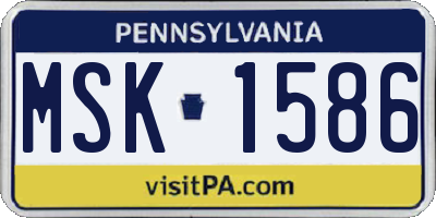 PA license plate MSK1586