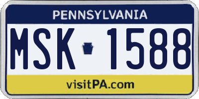PA license plate MSK1588