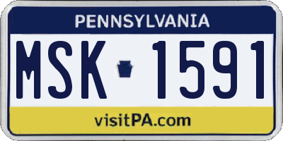 PA license plate MSK1591