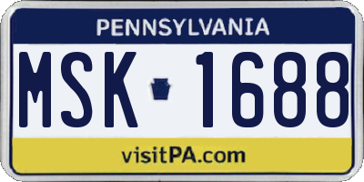 PA license plate MSK1688