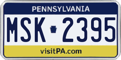 PA license plate MSK2395