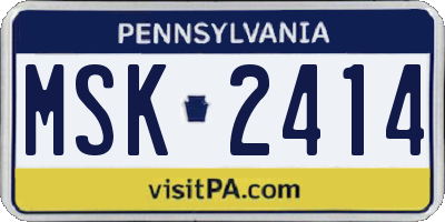 PA license plate MSK2414