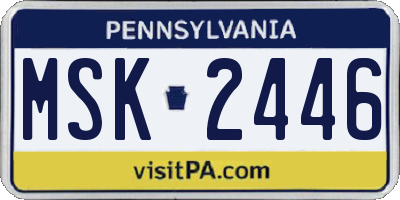 PA license plate MSK2446