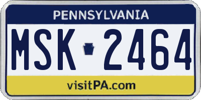 PA license plate MSK2464