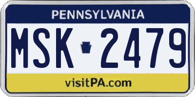PA license plate MSK2479