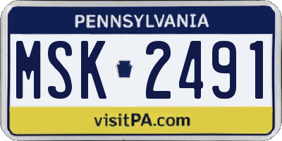 PA license plate MSK2491