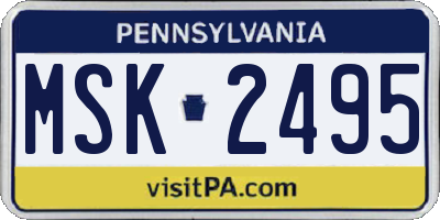 PA license plate MSK2495