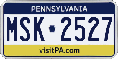 PA license plate MSK2527