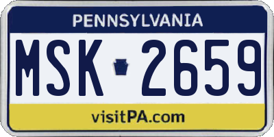 PA license plate MSK2659