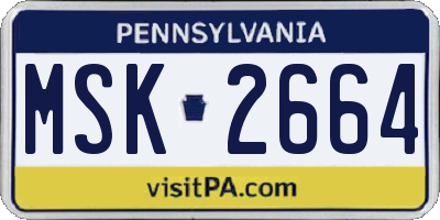 PA license plate MSK2664