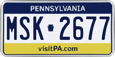 PA license plate MSK2677