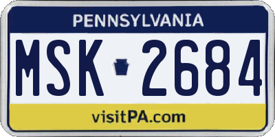 PA license plate MSK2684