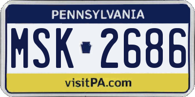PA license plate MSK2686