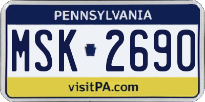 PA license plate MSK2690