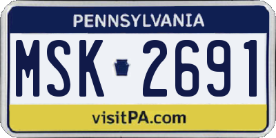 PA license plate MSK2691