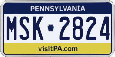 PA license plate MSK2824