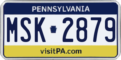 PA license plate MSK2879