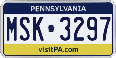 PA license plate MSK3297