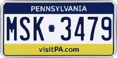 PA license plate MSK3479