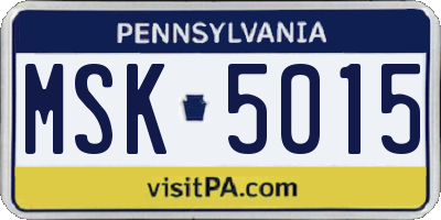 PA license plate MSK5015