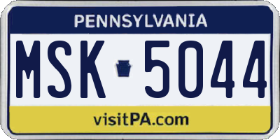 PA license plate MSK5044