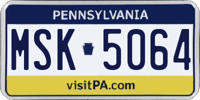 PA license plate MSK5064
