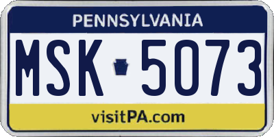PA license plate MSK5073