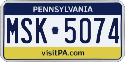 PA license plate MSK5074
