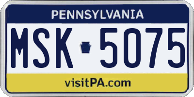 PA license plate MSK5075