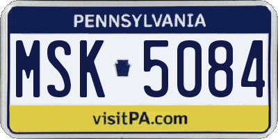 PA license plate MSK5084