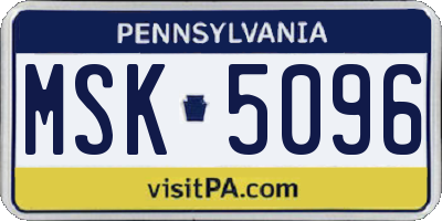 PA license plate MSK5096