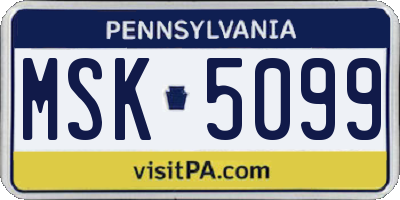 PA license plate MSK5099