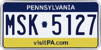 PA license plate MSK5127